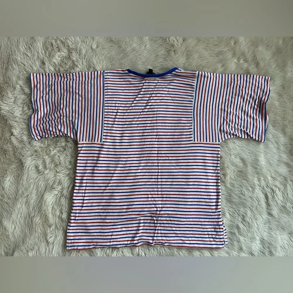 J. Crew Striped Short Sleeve Tee - Red, Blue, White